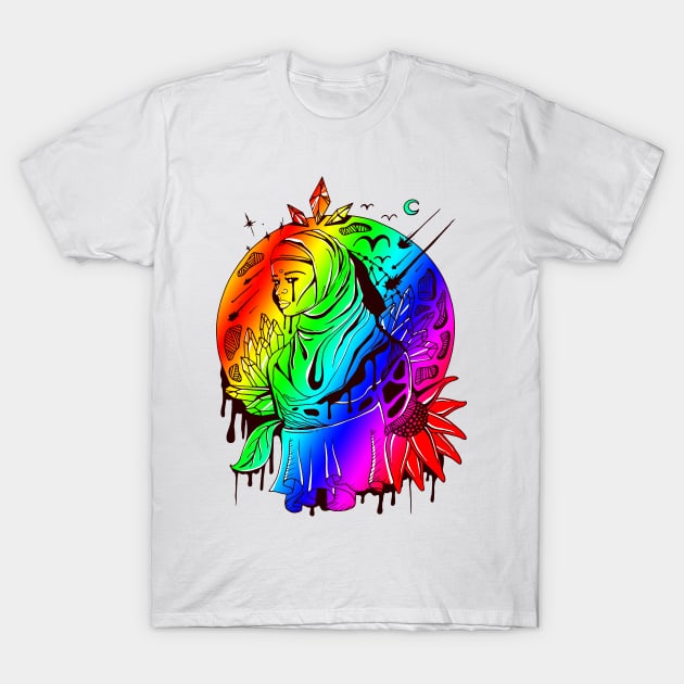 Rainbow Goddess of The Hijab T-Shirt by kenallouis